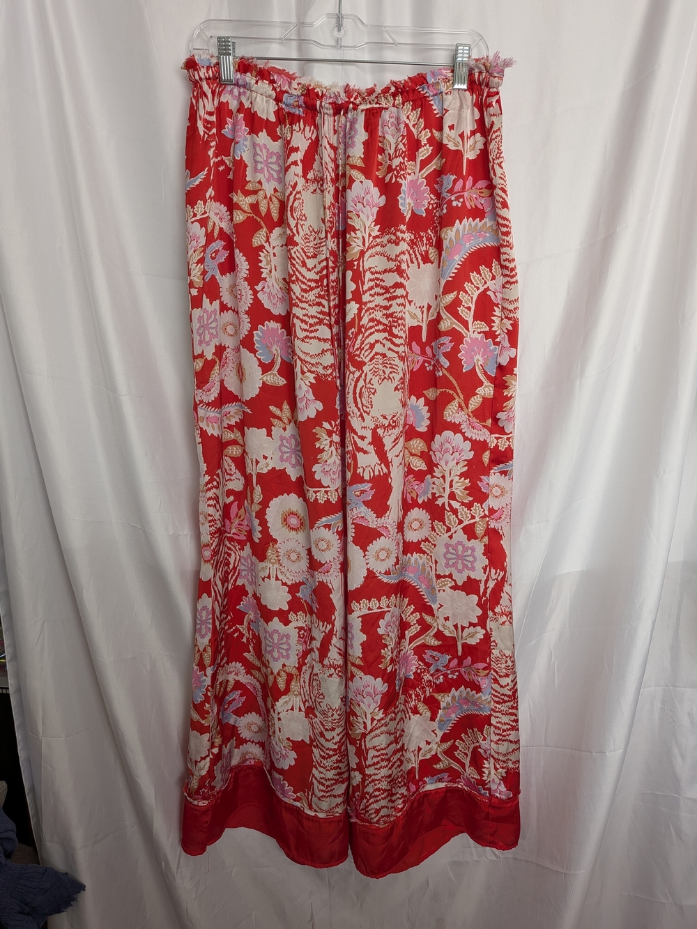 Free People Red Floral-Print Pajama Pants Size Medium